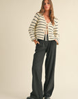 The Emersyn White Striped Cardigan