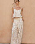 The Enola Tropical Flared Top + Pant Set - Sold Separately