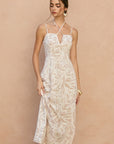 The Enola Tropical V Cut Maxi Dress
