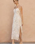 The Enola Tropical V Cut Maxi Dress