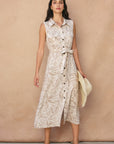 The Enola Tropical Shirt Midi Dress