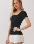 The Erica Black Square Neck Top