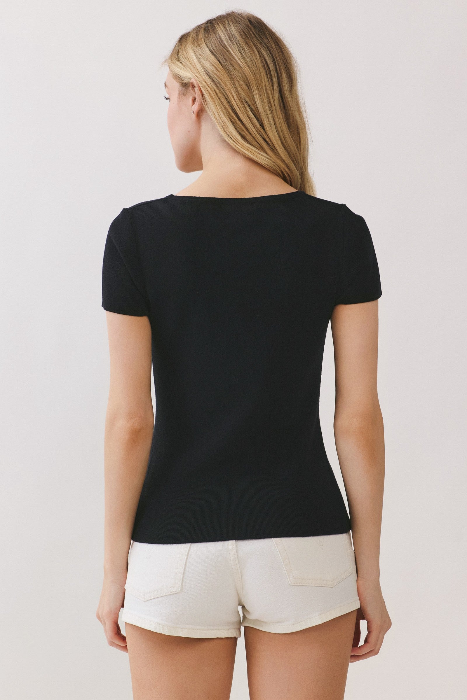 The Erica Black Square Neck Top