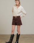 The Esther Vegan Suede Shorts