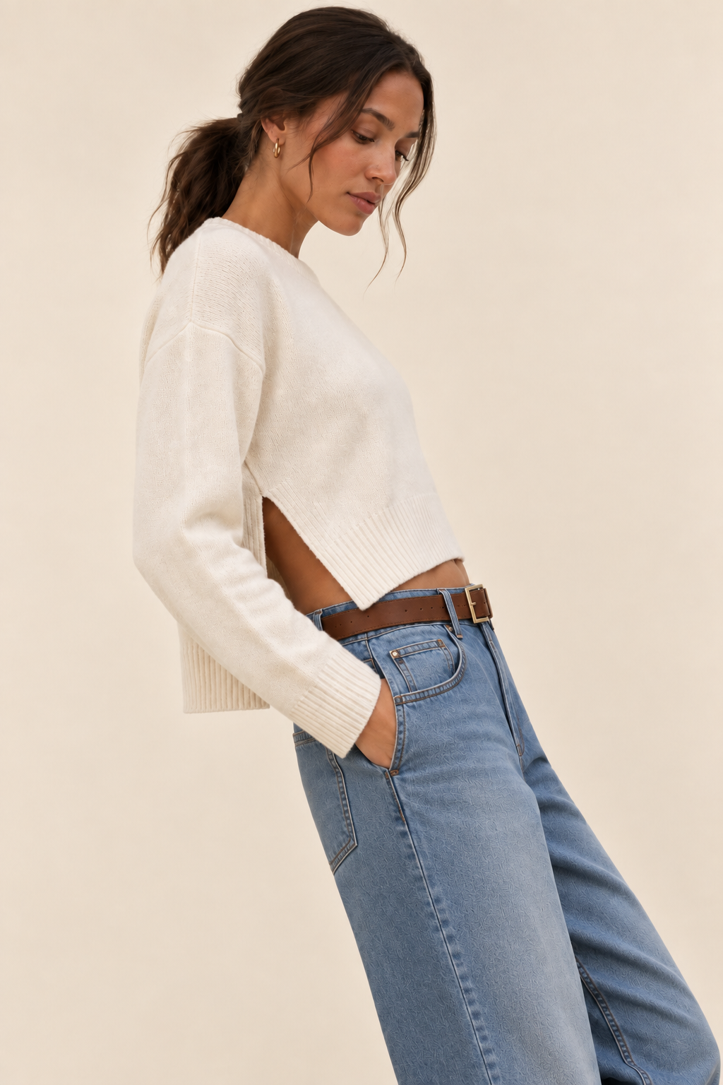 The Drew Ivory Knit Sweater