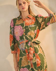The Farah Floral Midi Shirt Dress