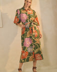 The Farah Floral Midi Shirt Dress