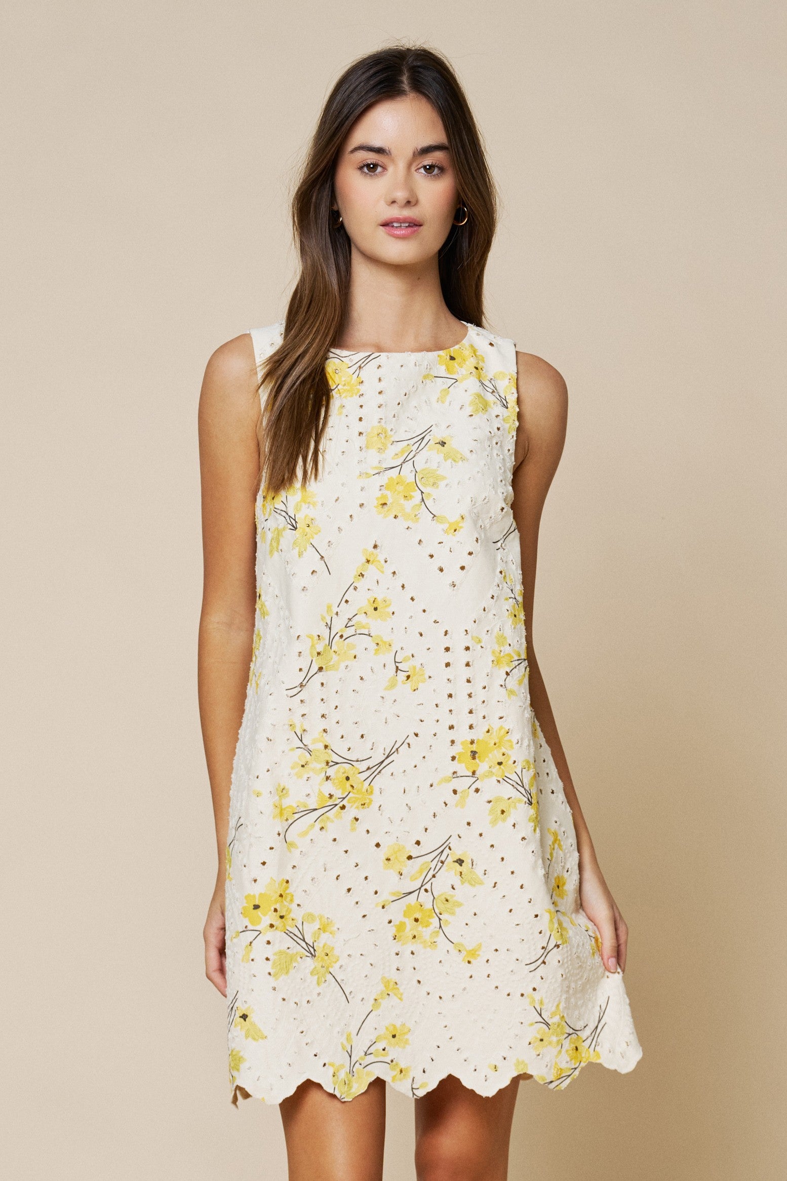 The Felicity Floral Eyelet Mini Dress