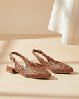 The Felicity Slingback Woven Flats