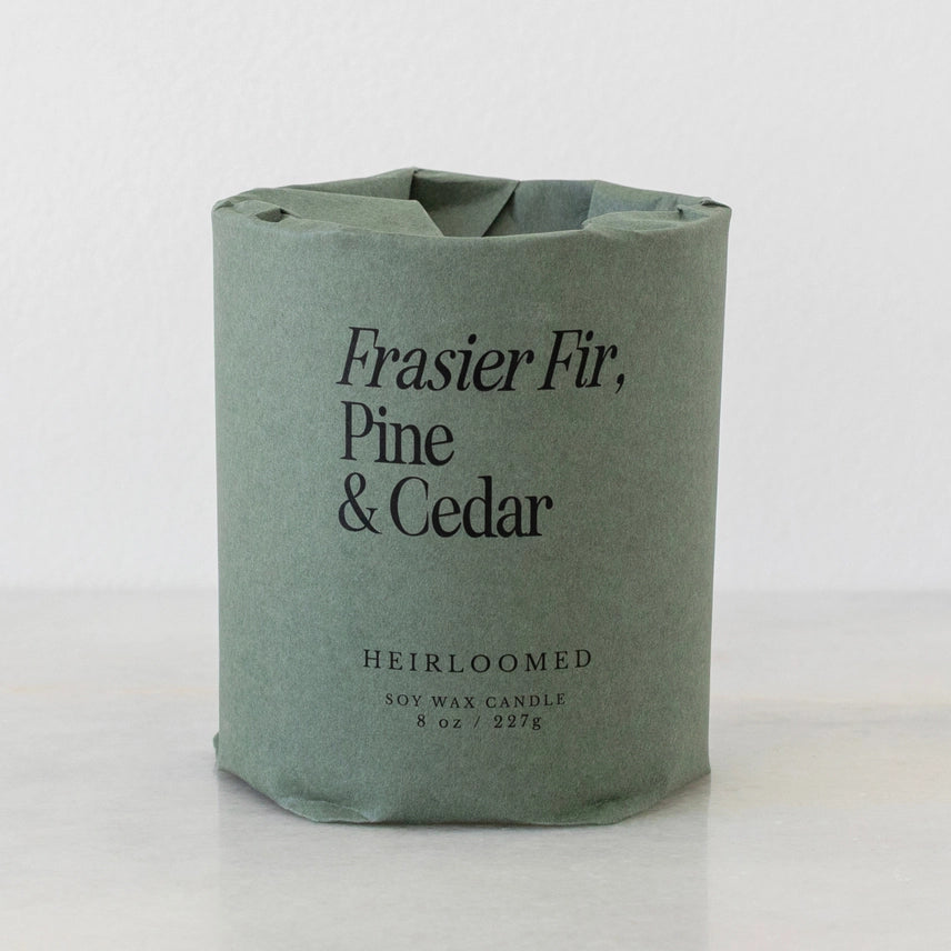 The Frasier Fir, Pine &amp; Cedar Candle by Heirloomed Collection