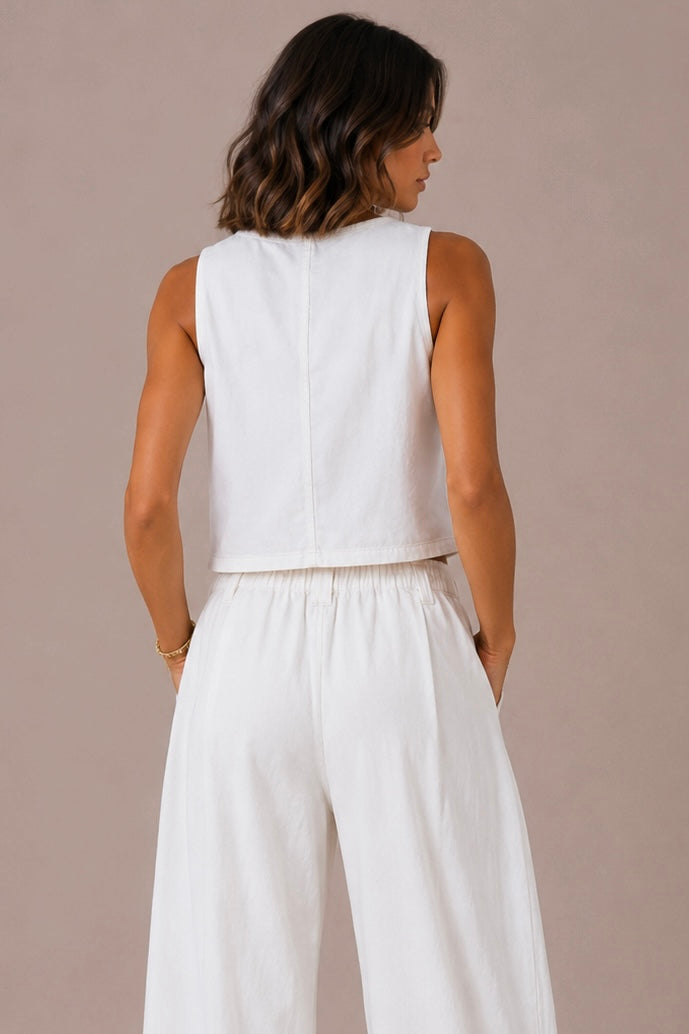 The Reeve Ivory Pleated Barrel Pants