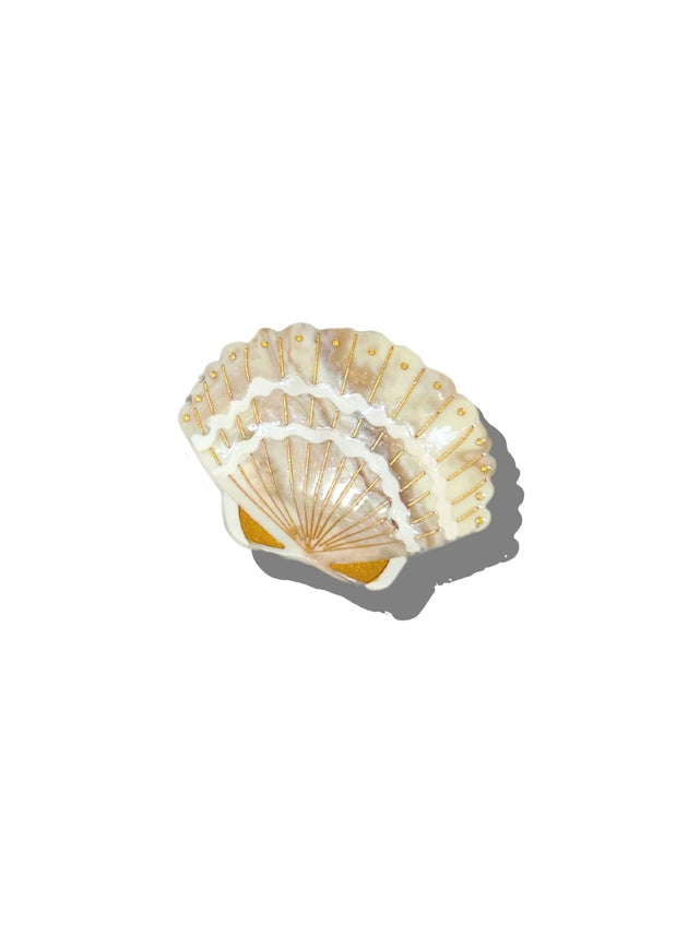 The Isla Hand-Painted Seashell Claw Clip