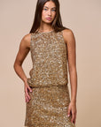 The Goldie Sequin Tank + Mini Skirt Set - Sold Separately