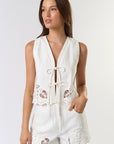 The Grace Embroidered Vest + Shorts Set - Sold Separately