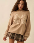 The Haley Sand Embroidered Horses Sweater