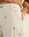 The Hallie Embroidered Corduroy Pants