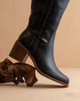 The Harriet Black Tall Riding Boots
