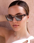 The Hayden Milky Tortoise Acetate Rectangular Sunglasses
