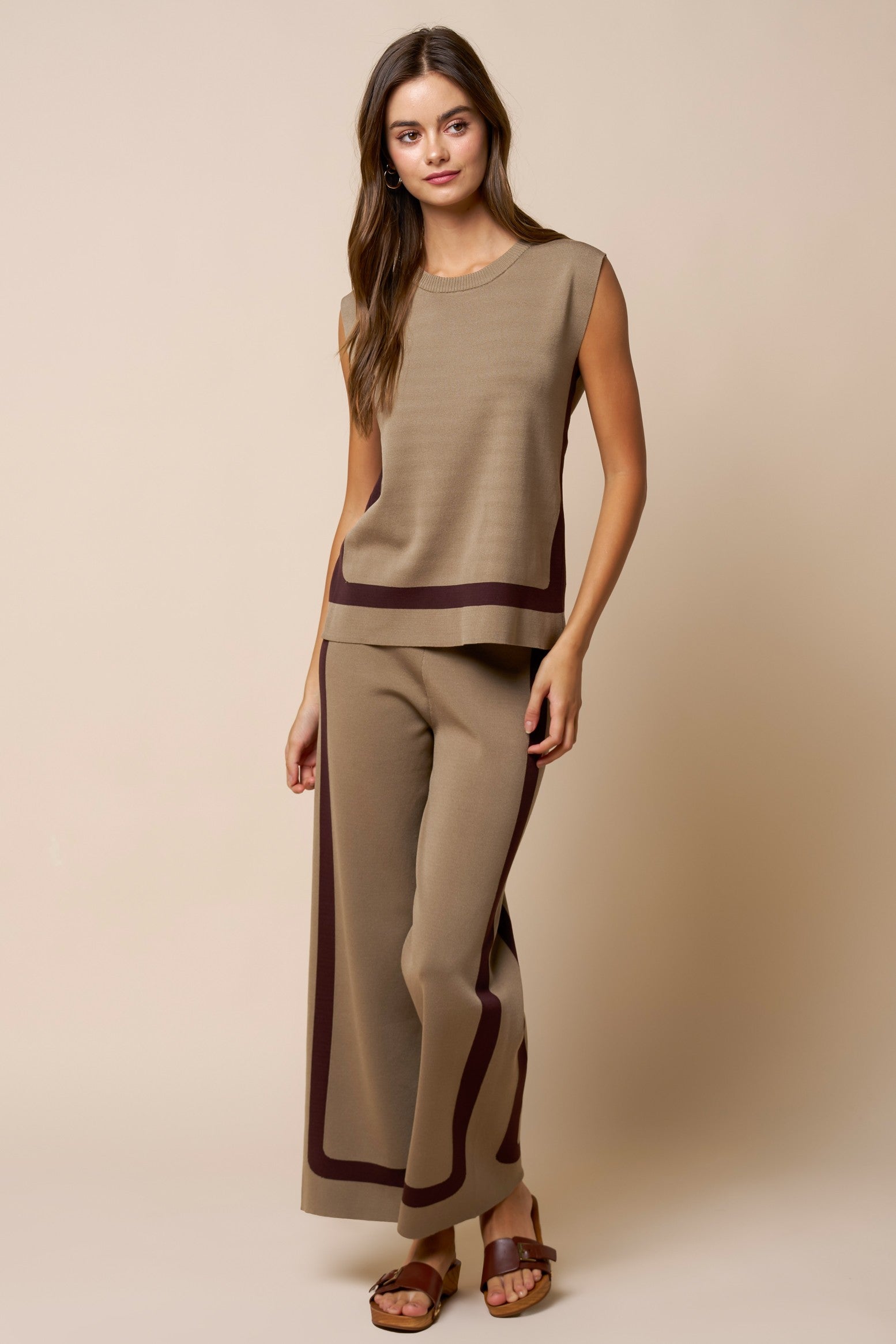 The Nola Border Striped Top + Pant Set - Sold Separately