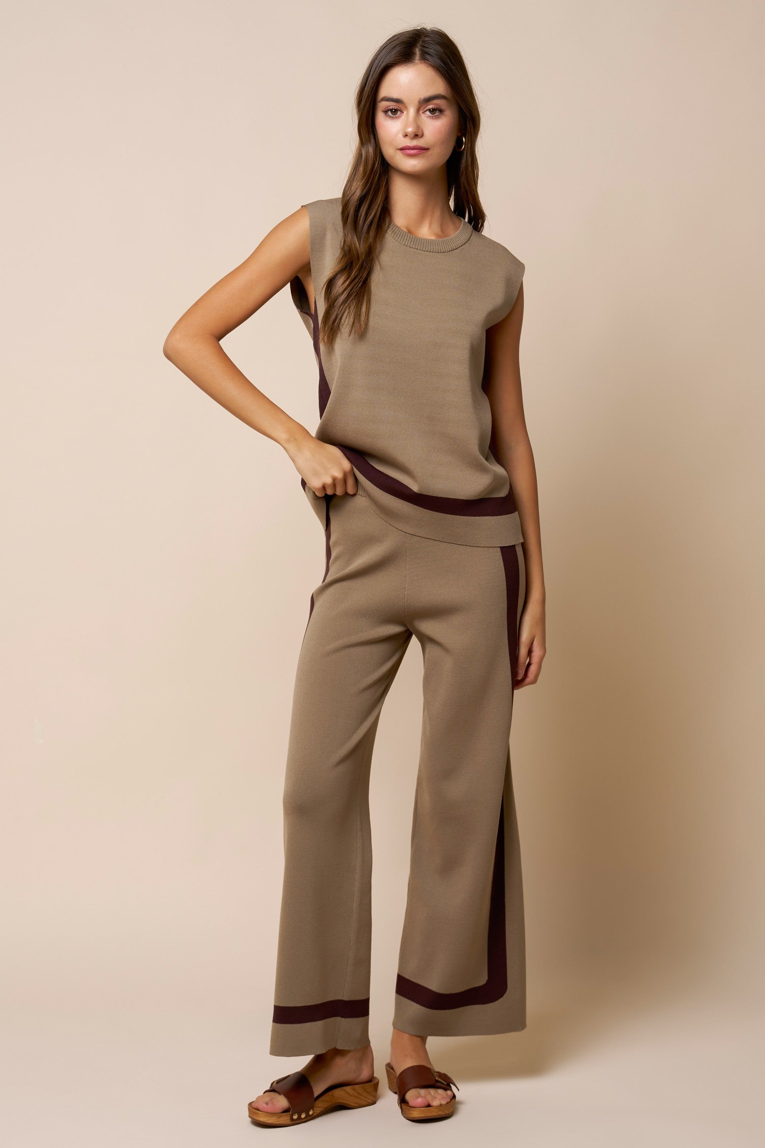 The Nola Border Striped Top + Pant Set - Sold Separately