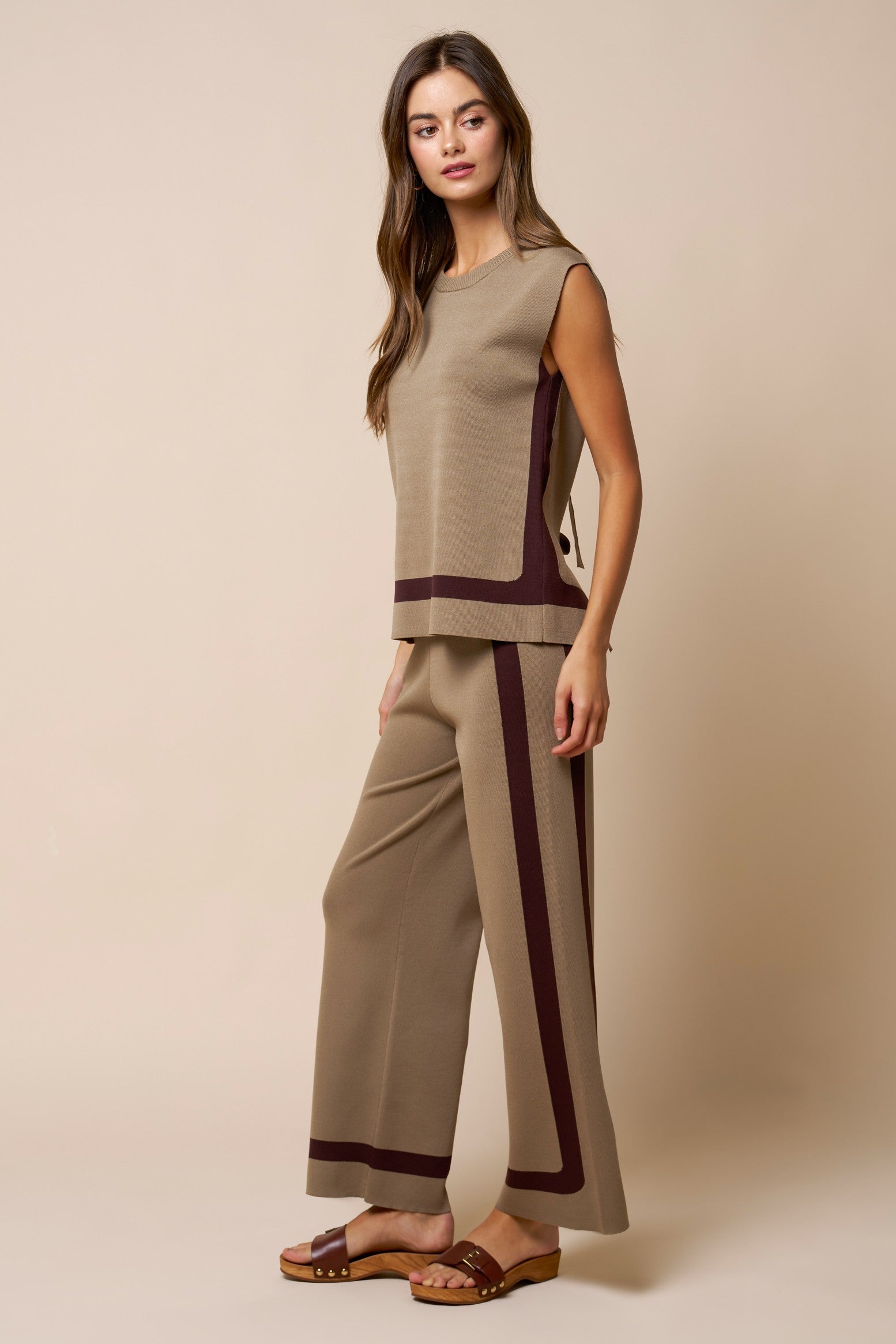 The Nola Border Striped Top + Pant Set - Sold Separately