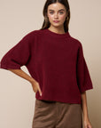 The Cora Burgundy Sweater Top