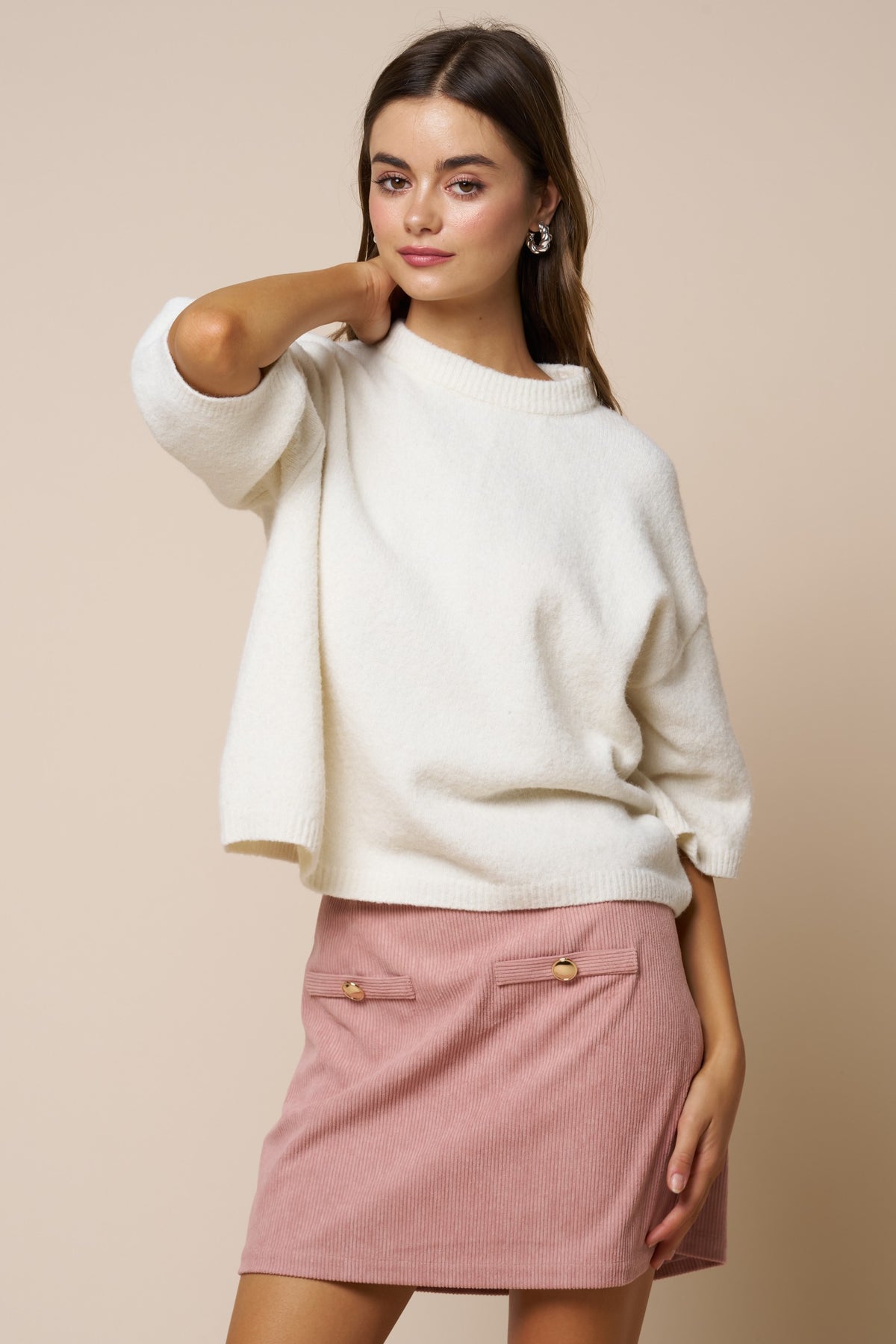 The Cora Ivory Sweater Top