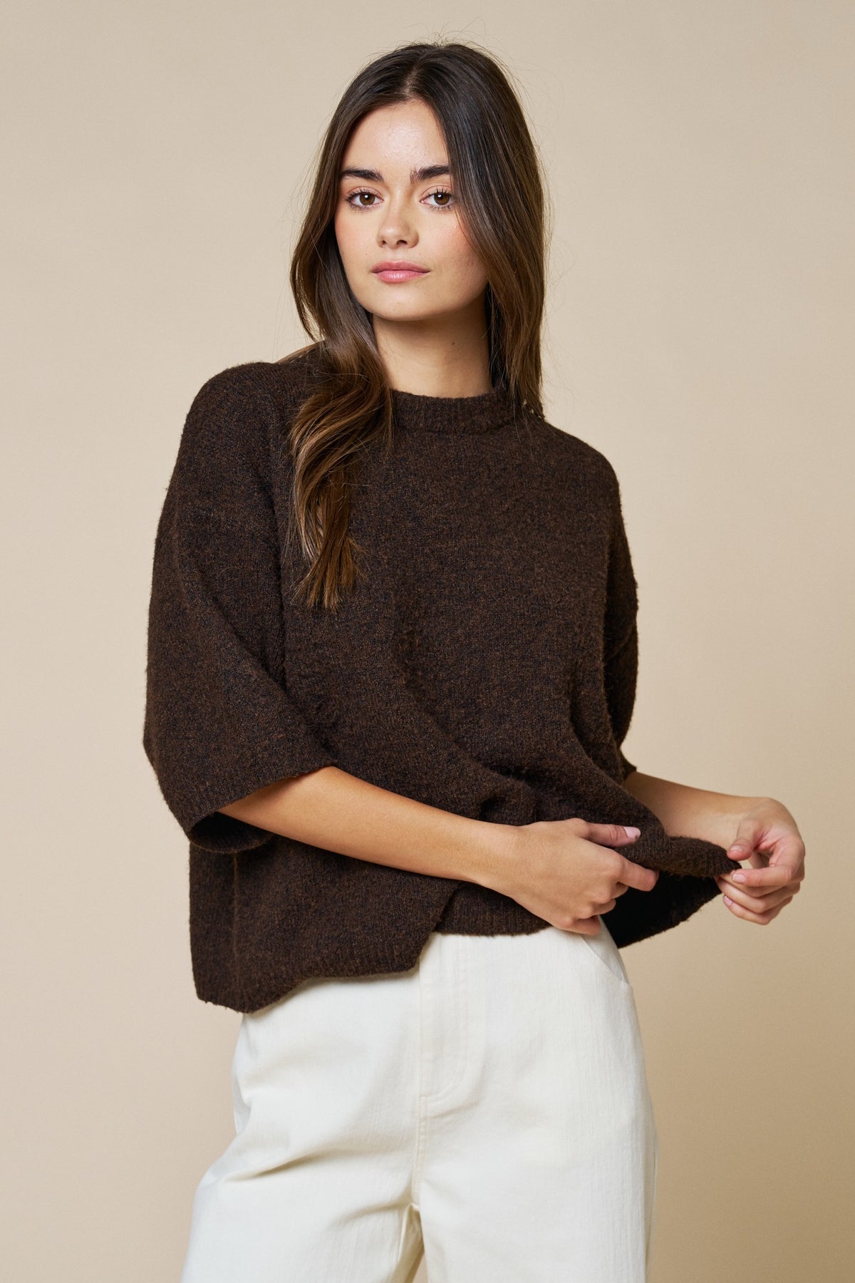 The Cora Dark Brown Sweater Top