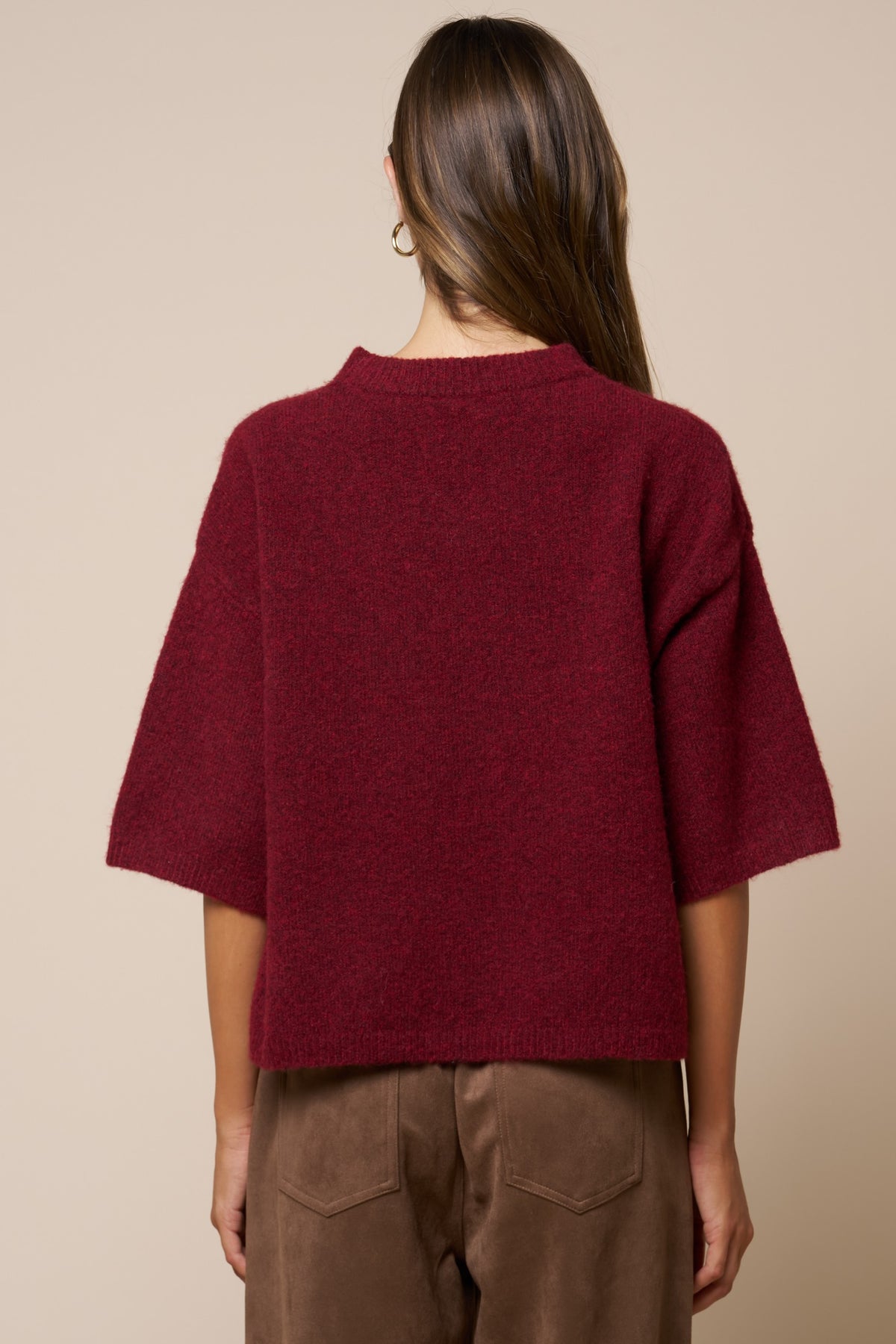 The Cora Burgundy Sweater Top