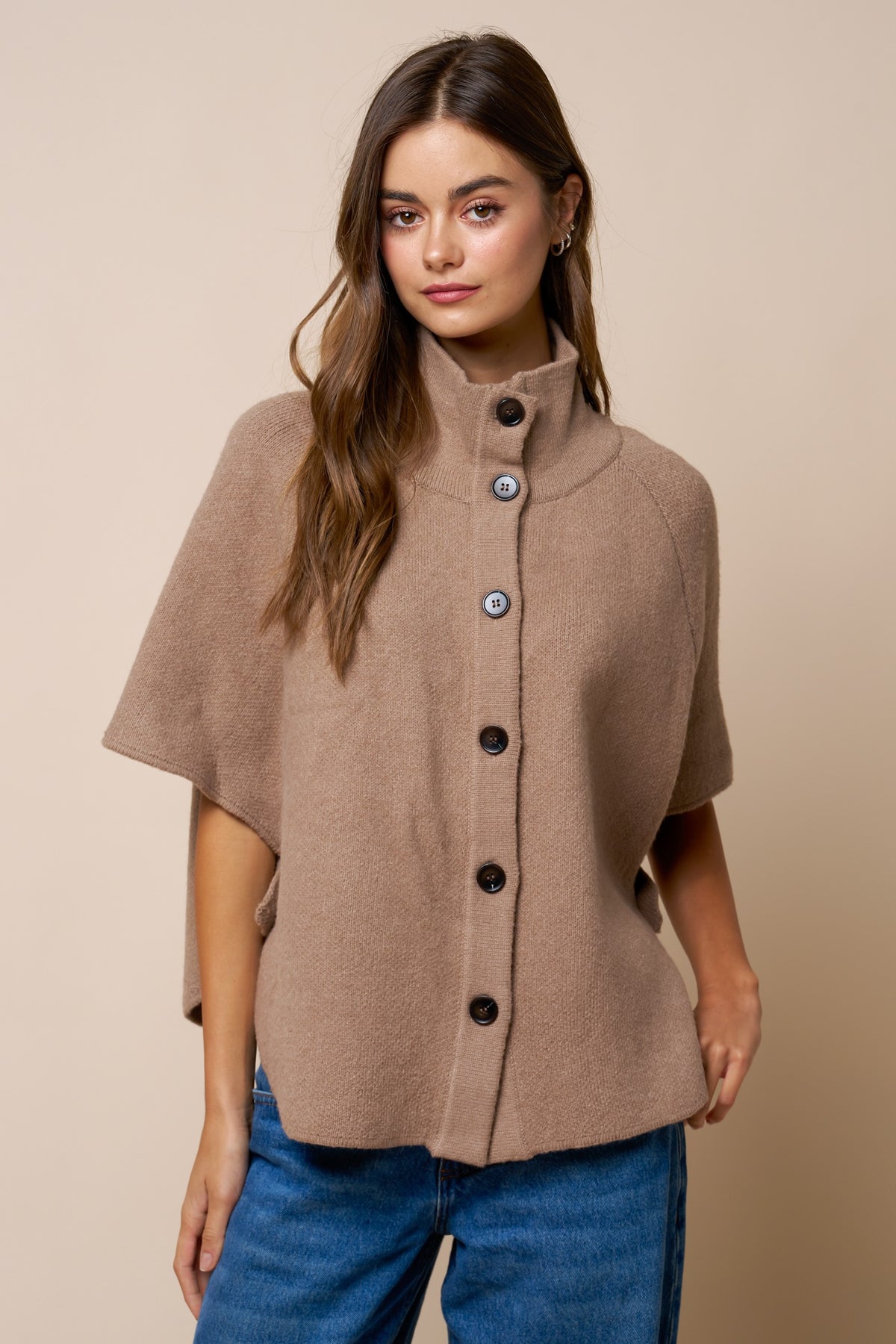 The Celia Mock Neck Poncho