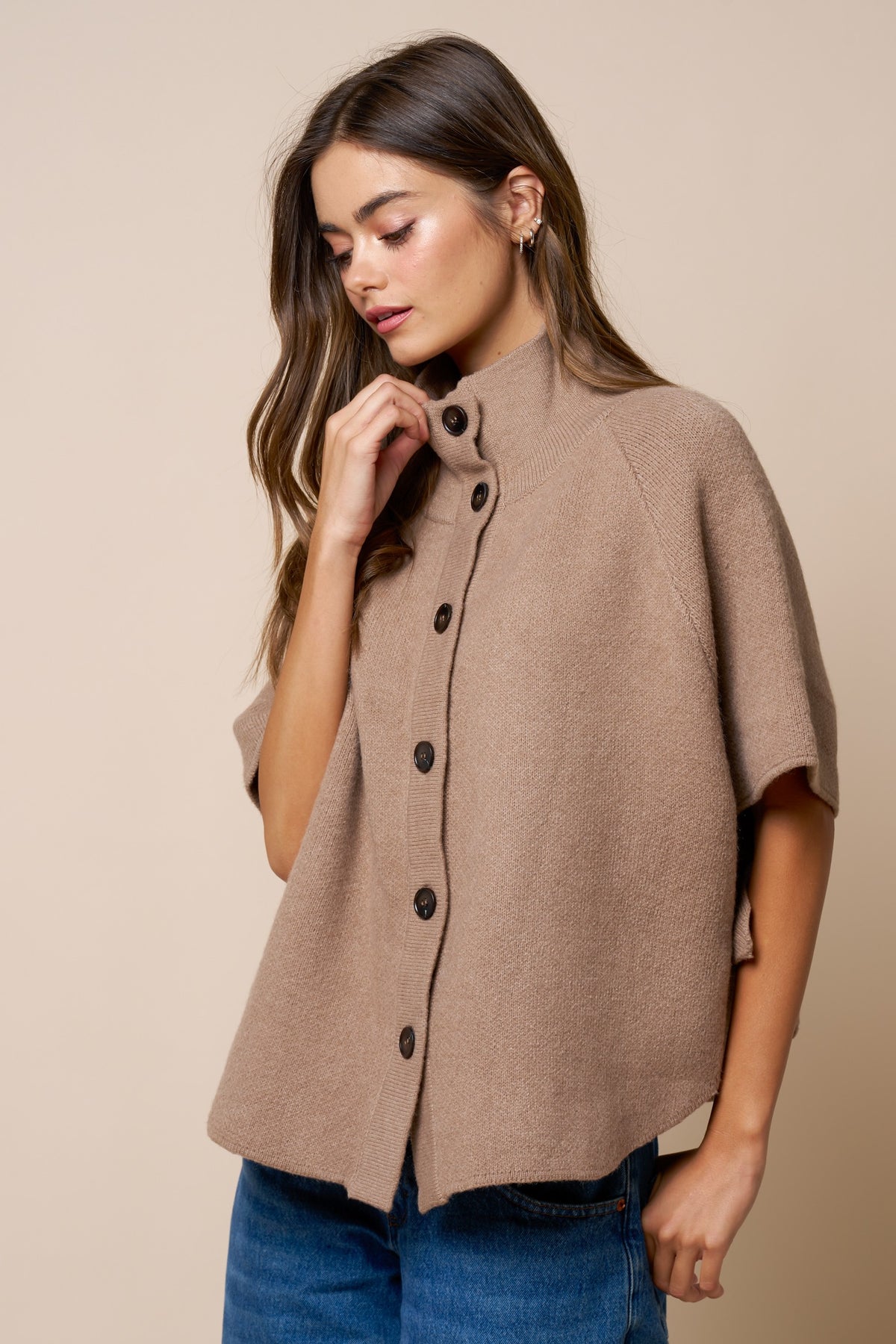 The Celia Mock Neck Poncho