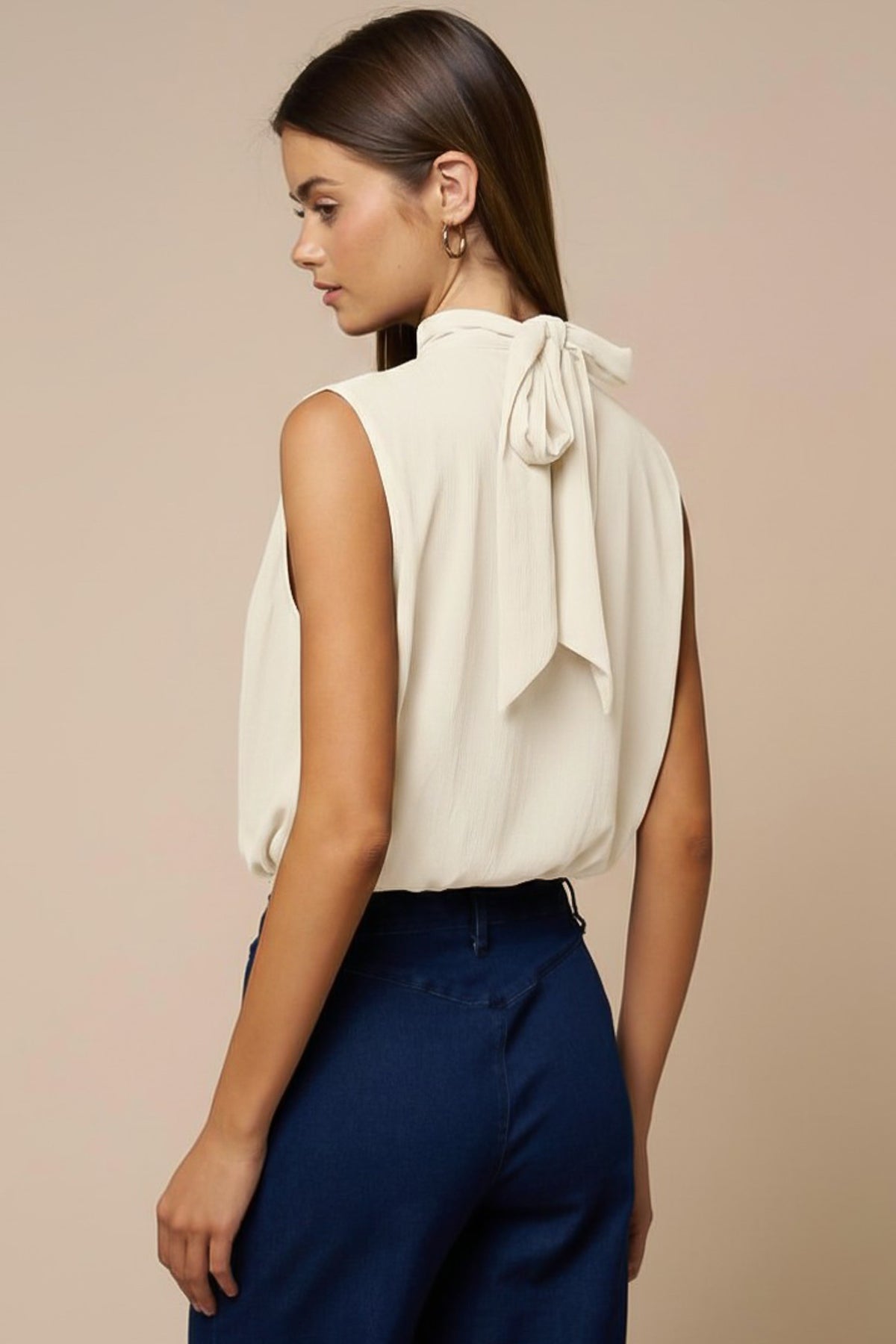 The Vera Ivory Draped Top