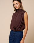 The Vera Dark Chocolate Draped Top
