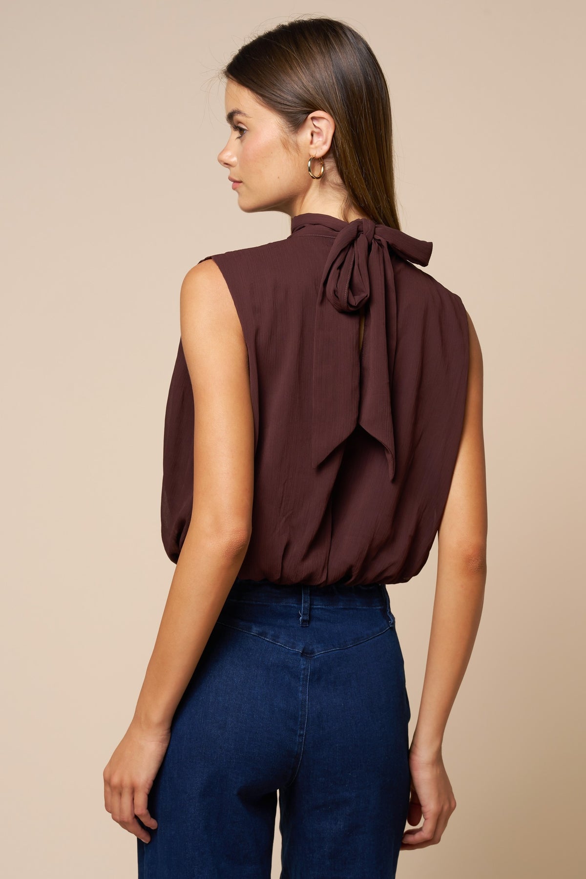 The Vera Dark Chocolate Draped Top