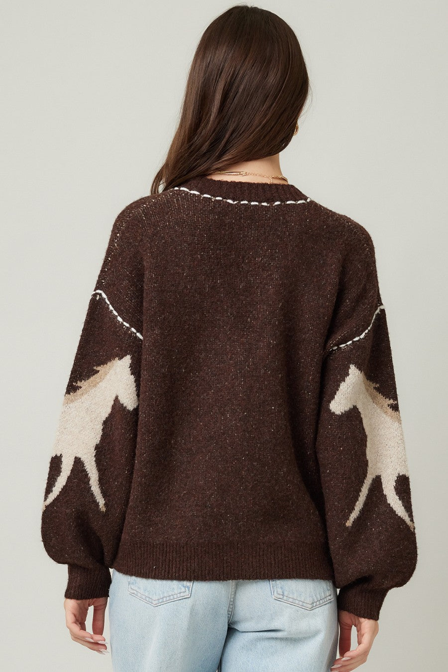 The Harper Brown Horse Cardigan