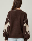The Harper Brown Horse Cardigan
