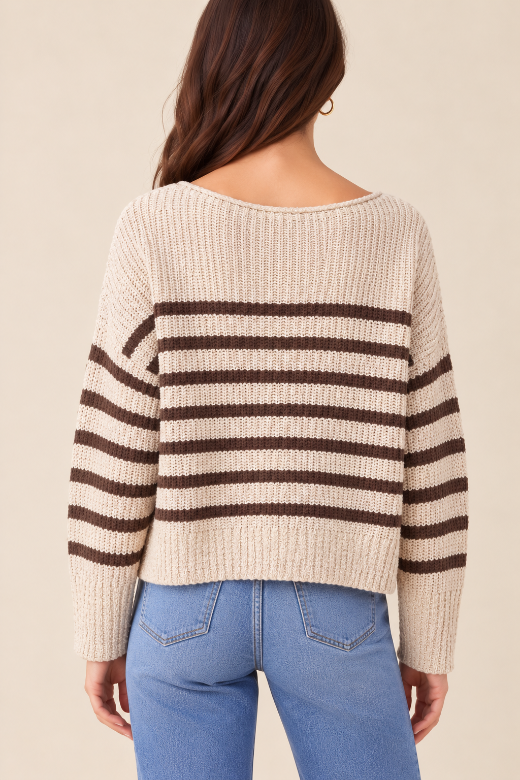 The Heather Brown Striped Sweater