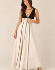 The Soraya Natural Contrast Piping Dress