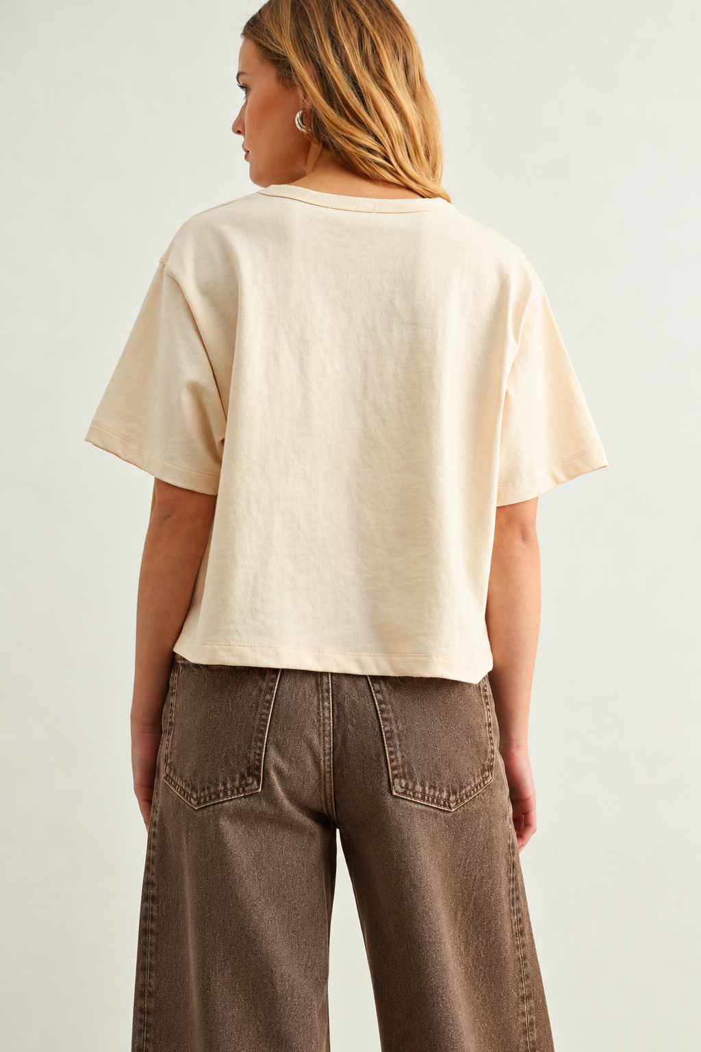 The Joss Oatmeal Boxy Top