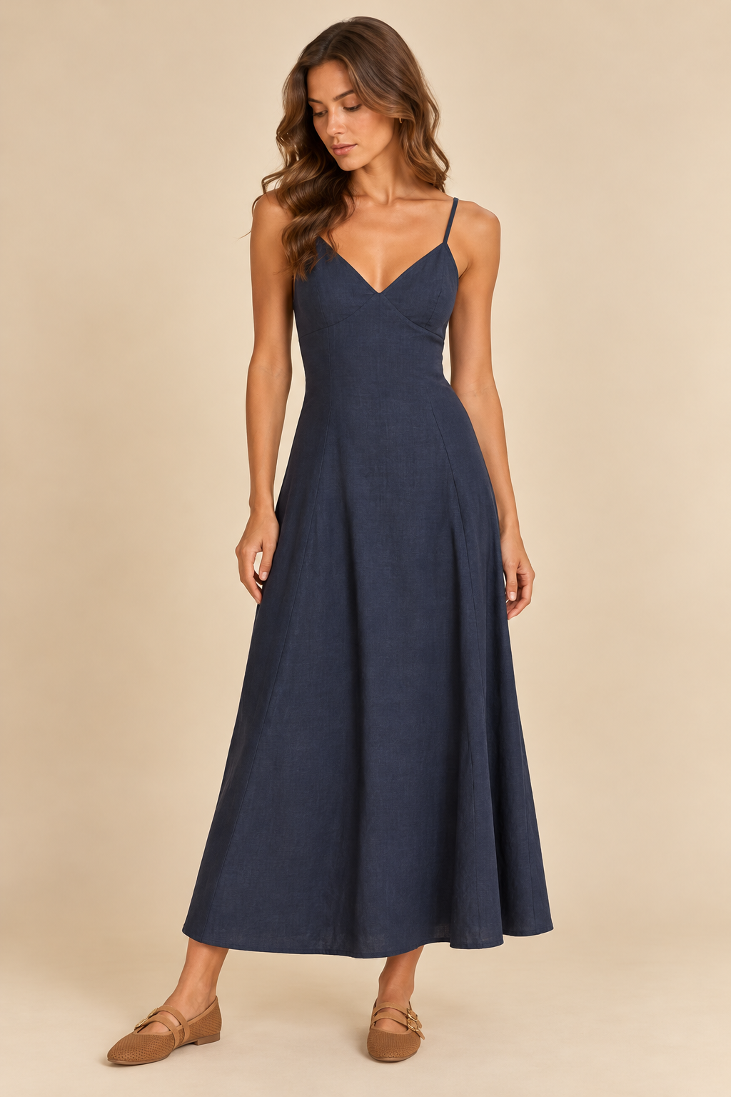 The Selma Navy Open Back Dress