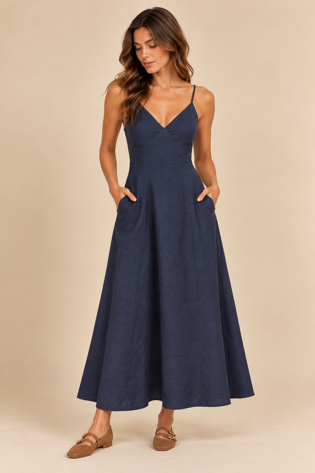 The Selma Navy Open Back Dress