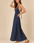 The Selma Navy Open Back Dress