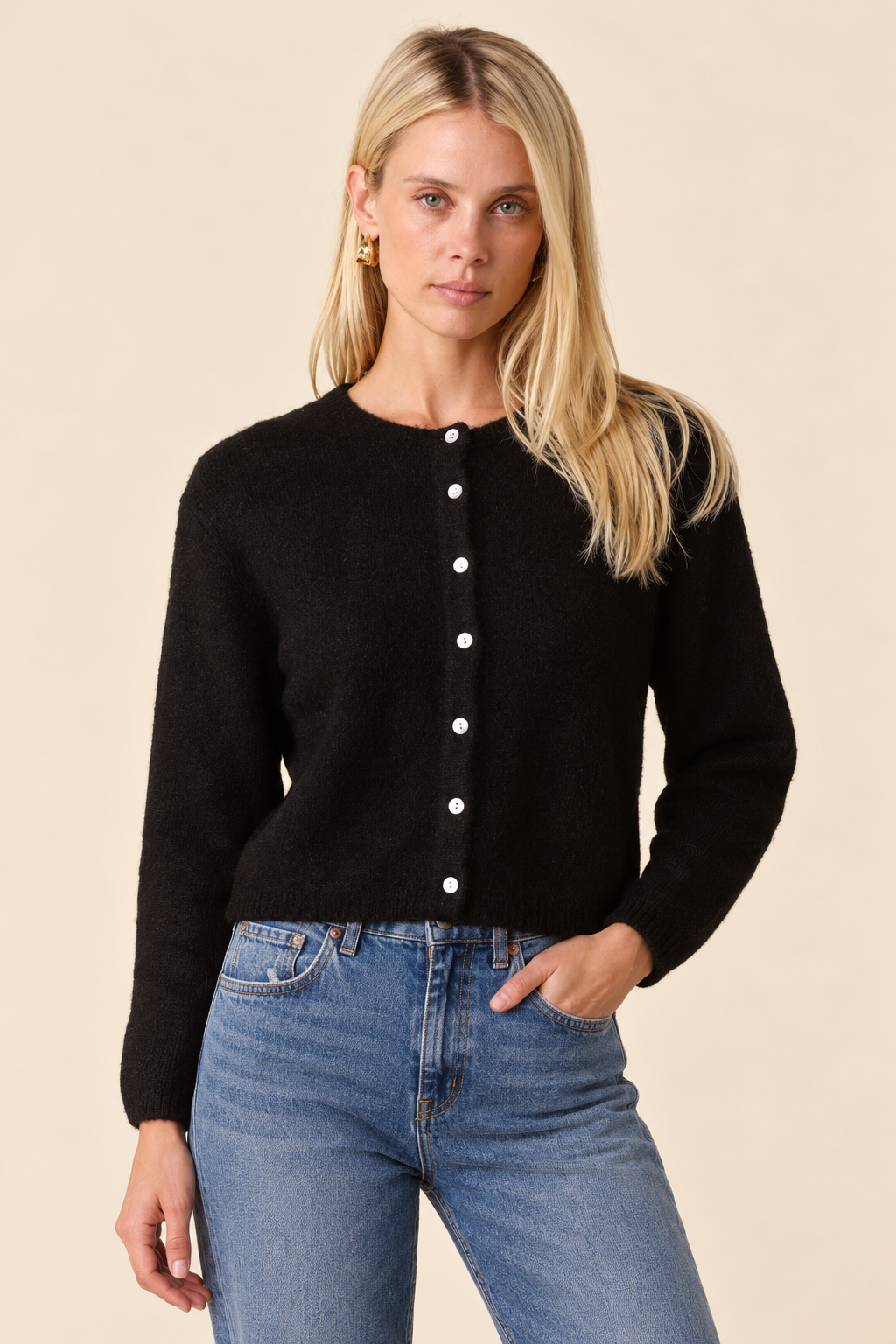 The Gemma Black Knit Cardigan