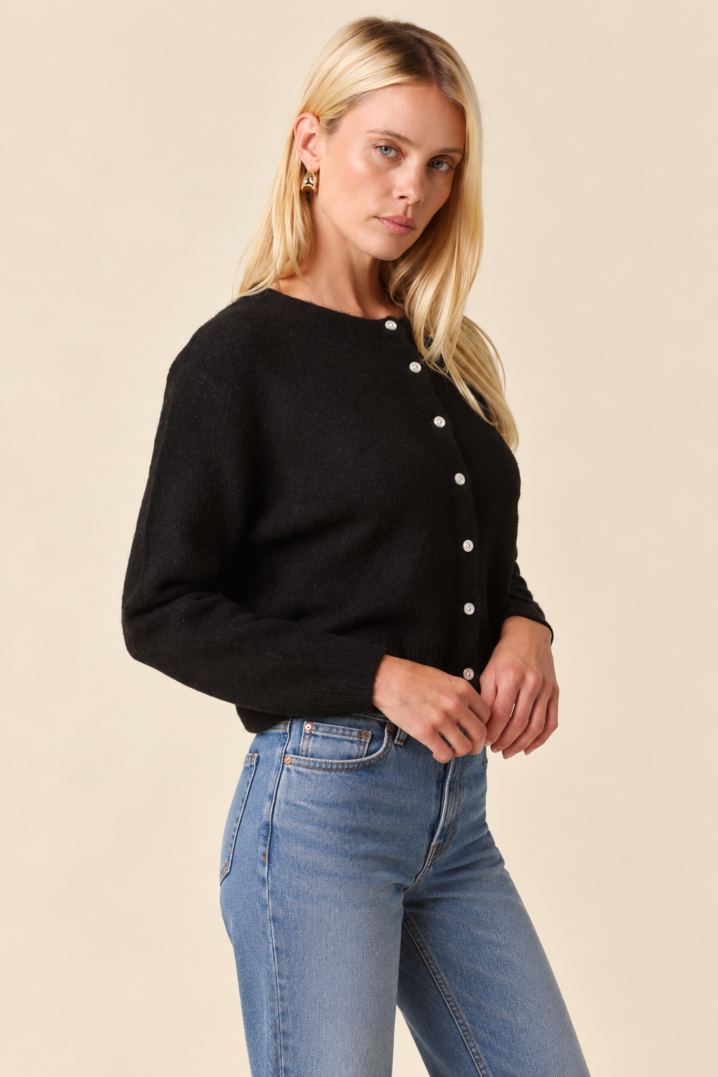The Gemma Black Knit Cardigan