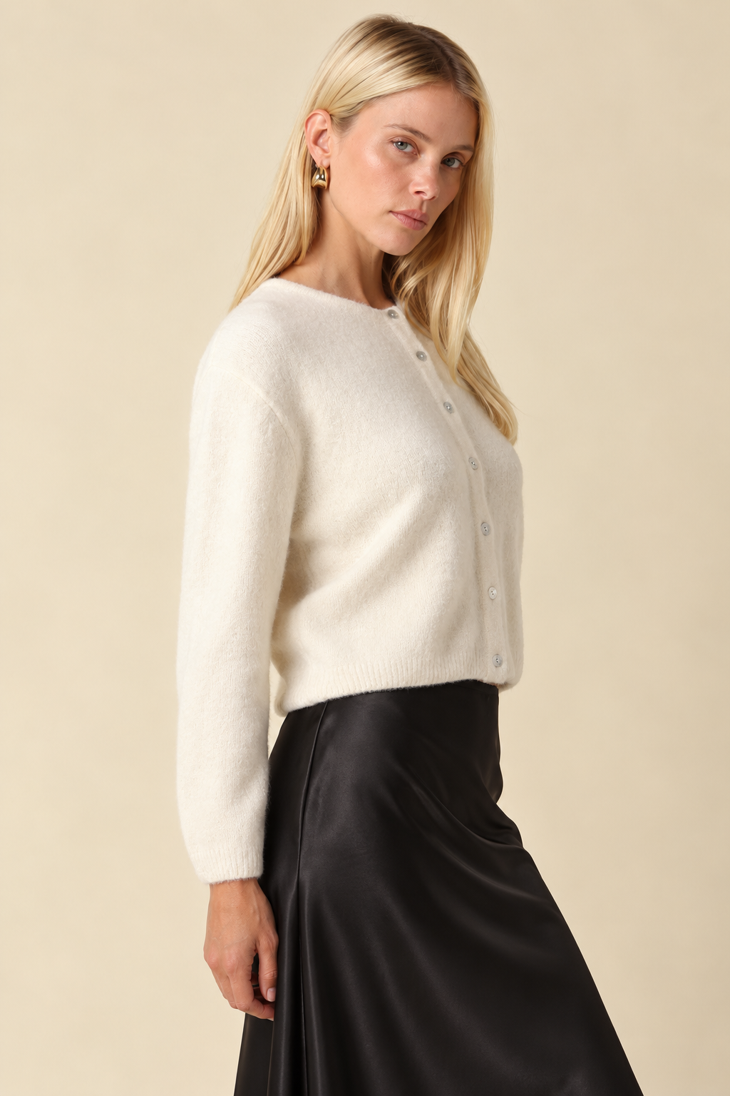 The Gemma Ecru Knit Cardigan