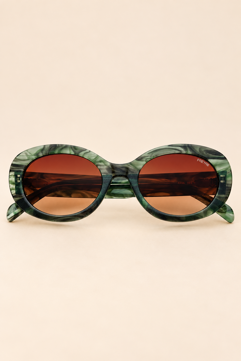 The Aria Emerald Acetate Oval Sunglasses