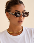The Aria Milky Tortoise Acetate Oval Sunglasses
