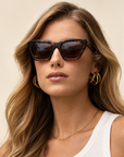 The Gia Tortoise Acetate Cat Eye Sunglasses