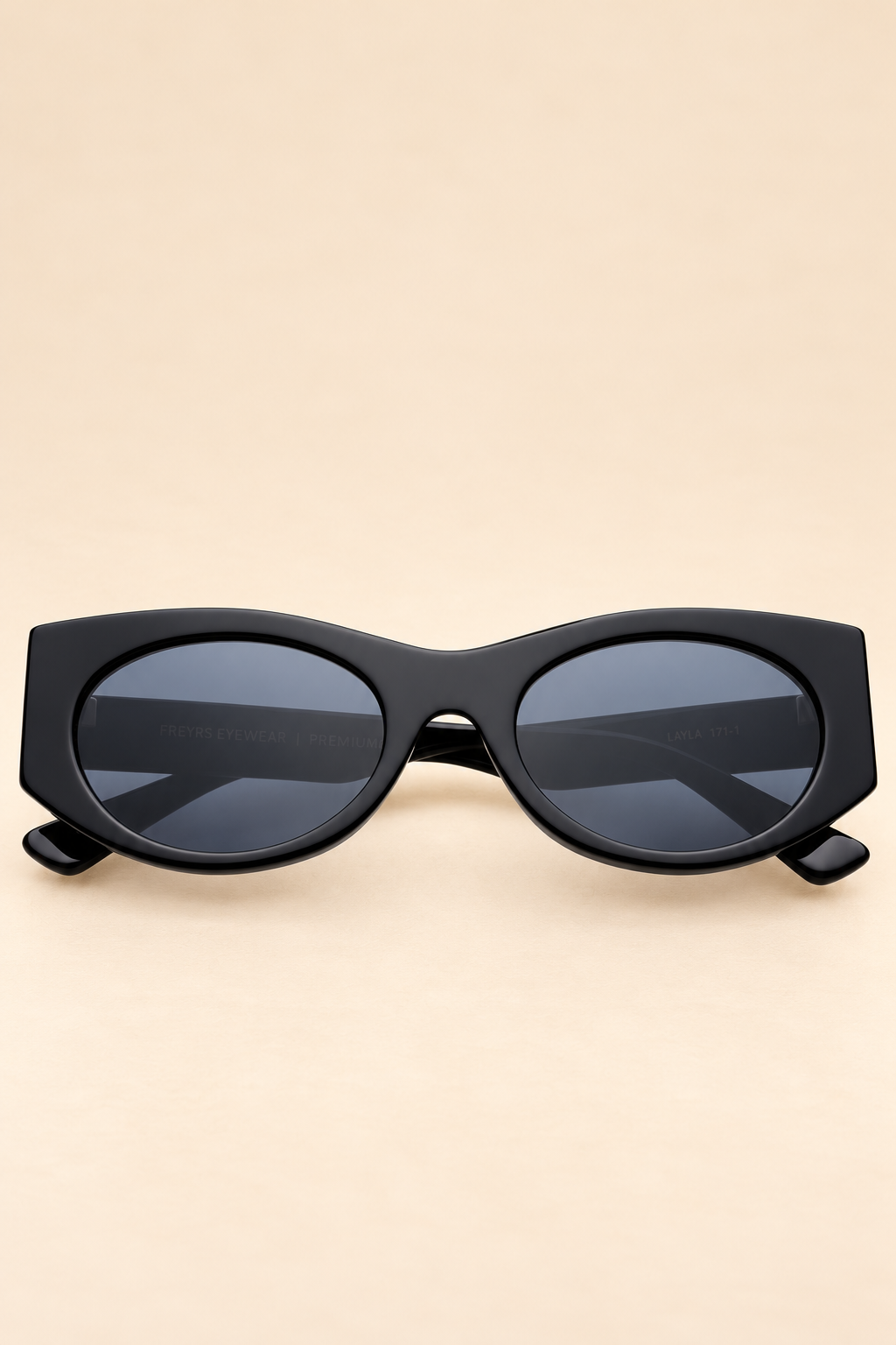 The Layla Black Acetate Oval Sunglasses
