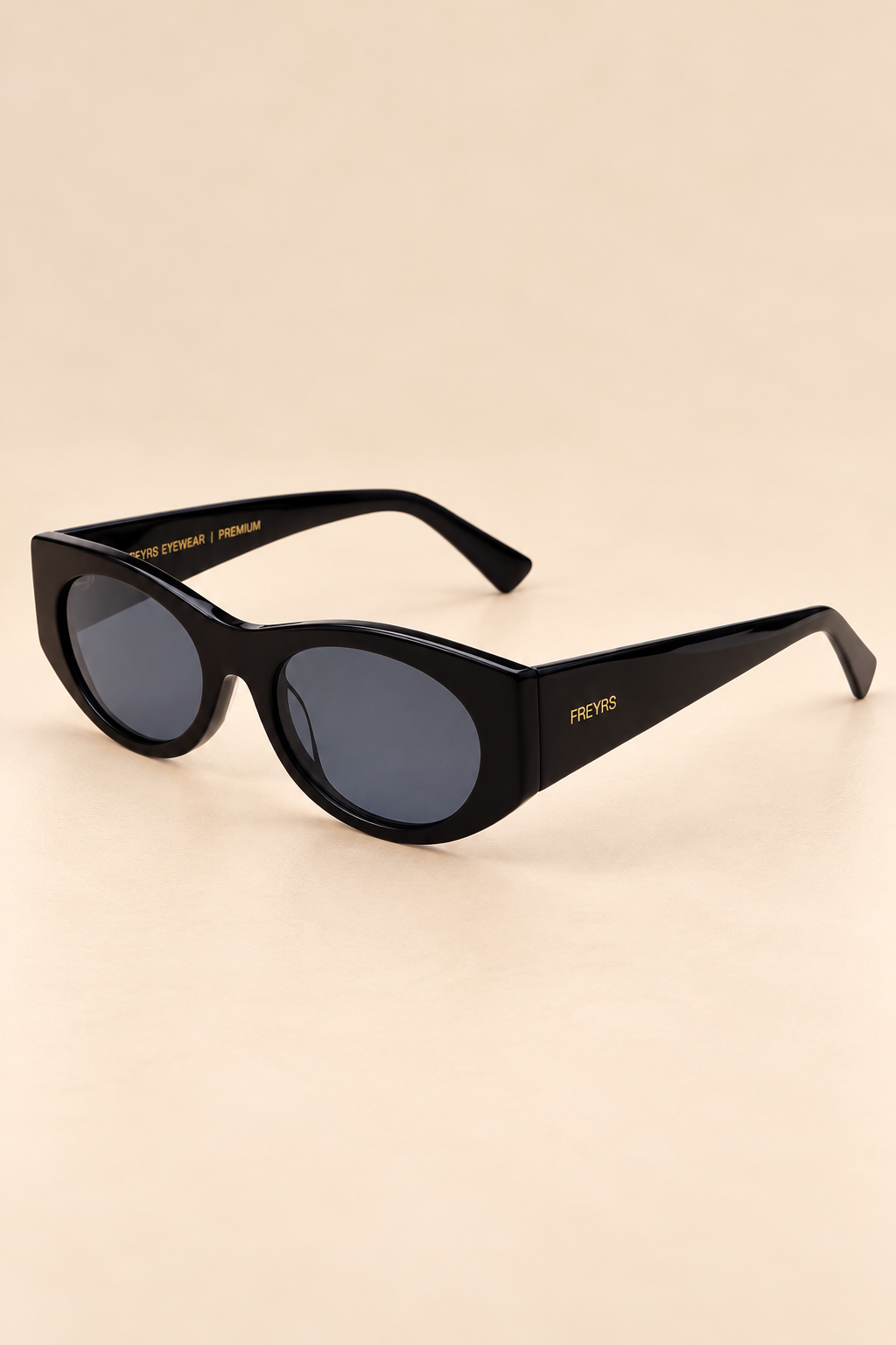 The Layla Black Acetate Oval Sunglasses